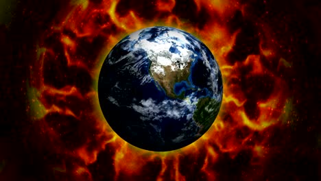 fiery earth and flames, animation, background, with alpha channel, loop