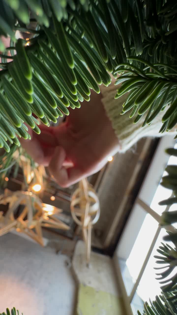 primer plano de la decoración de un árbol de navidad