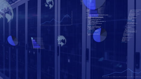 Animation of digital data processing over computer servers