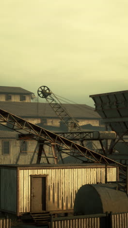 industrial plant exterior at sunset