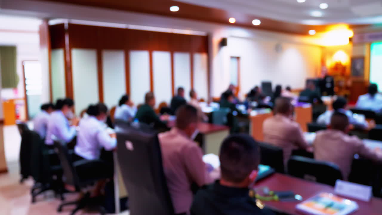 Blurred People teamwork and planning with brainstorming blur meeting room at office