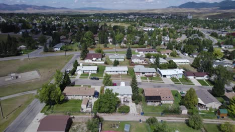 houses in the residential area of lewistown city in fergus county, montana, united states