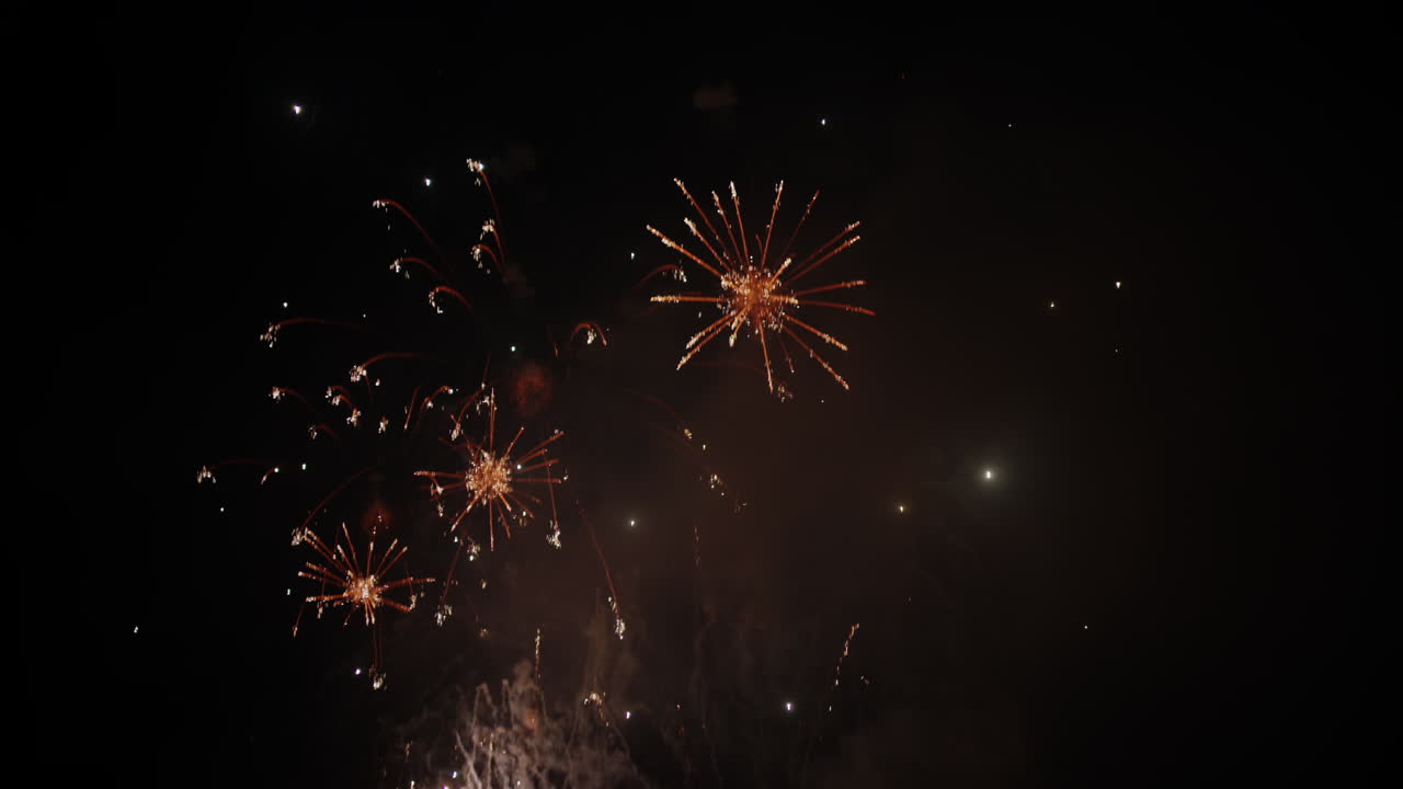 Fireworks at the Cannes Fireworks Festival at night, France