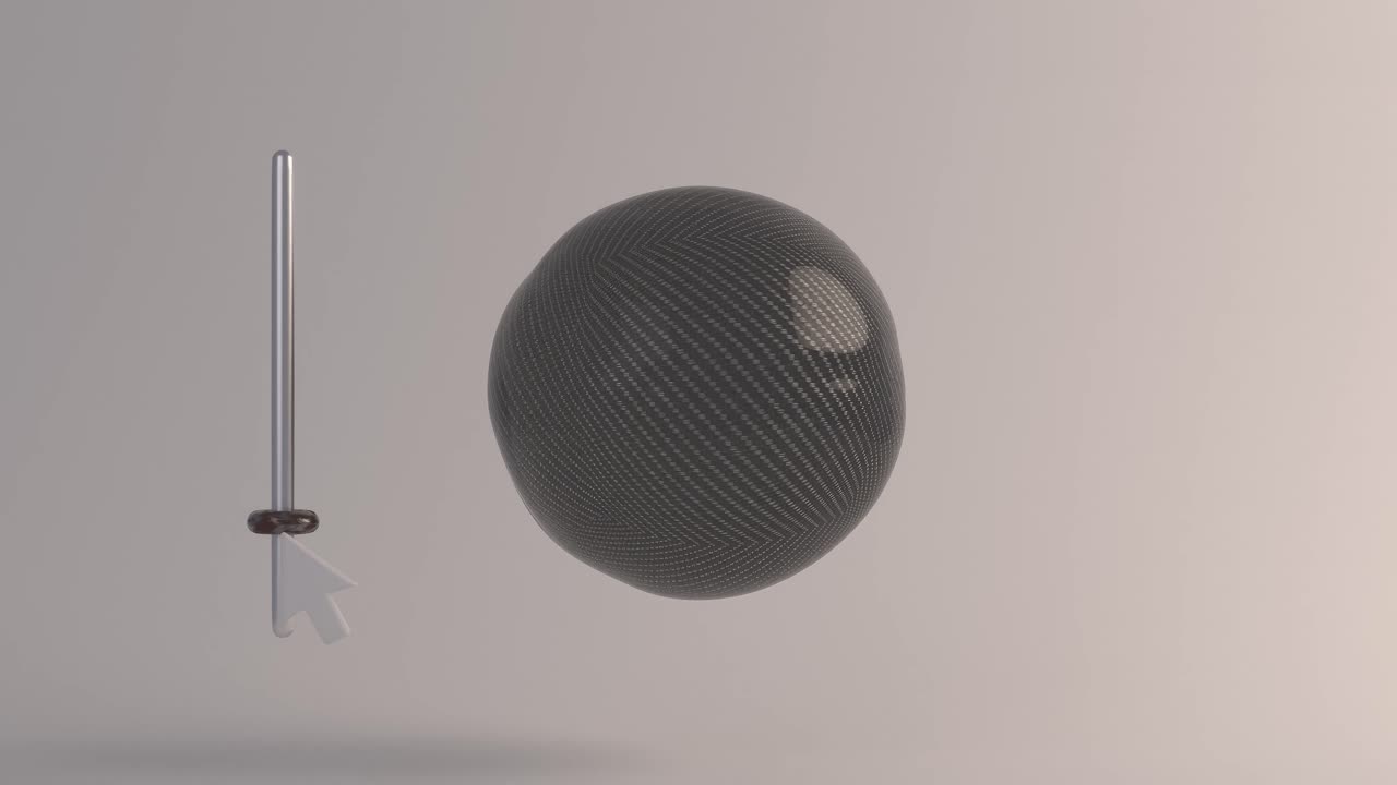 3D rendering of a carbon fiber abstract shape with a slider and cursor