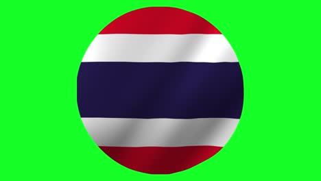 flag of thailand round waving in air 4k uhd