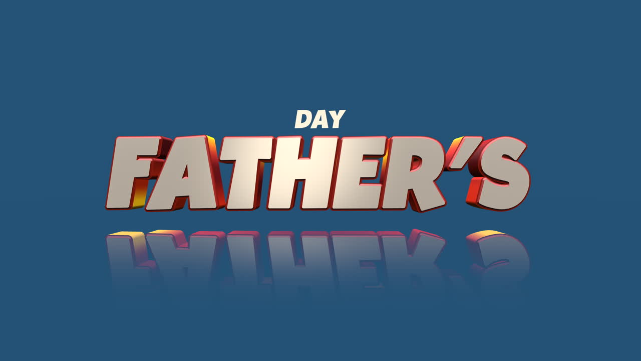 Cartoon Fathers Day text on blue gradient