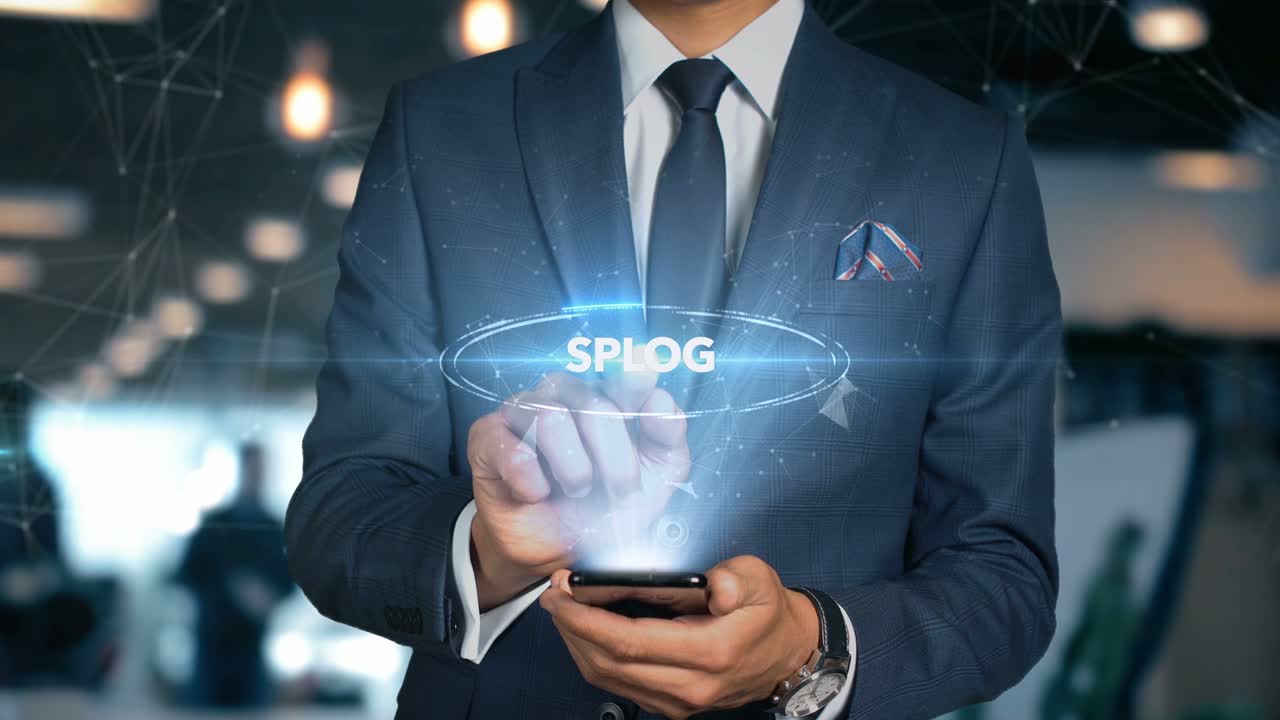Businessman Hologram Word splog