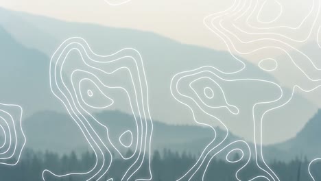 animation of network of white lines over landscape