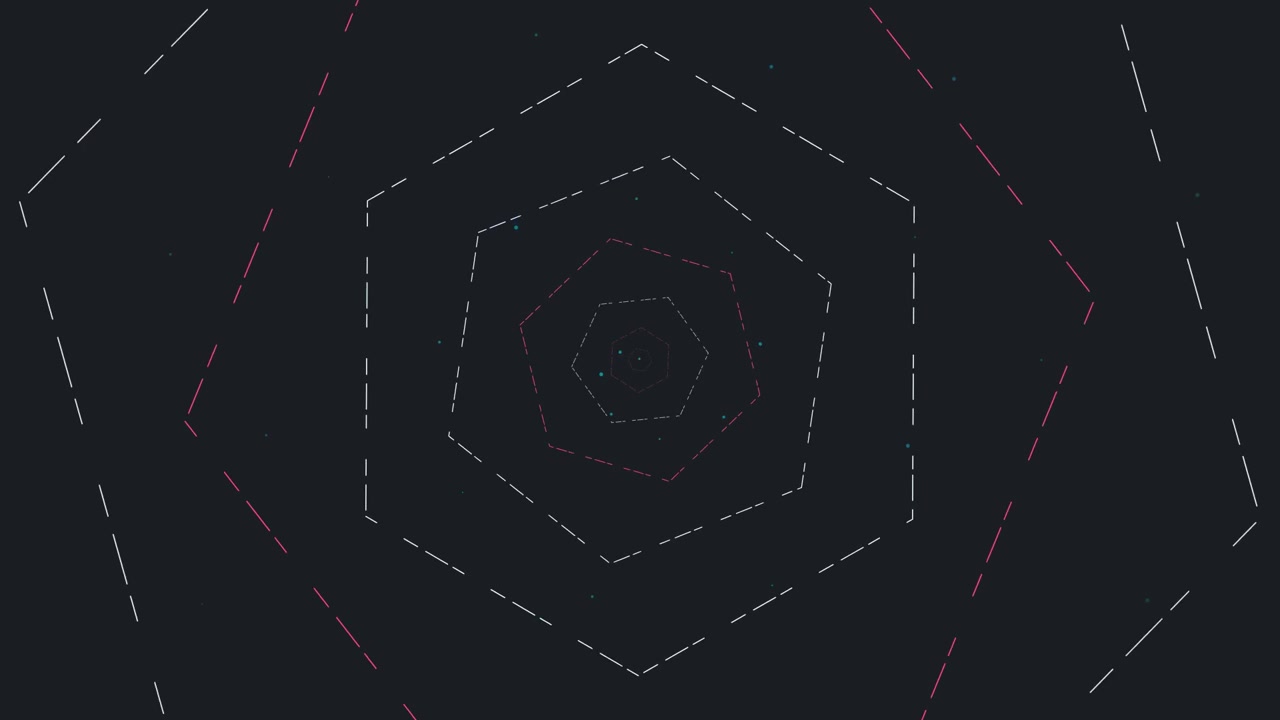 Abstract Geometric Tunnel Animation with Pulsing Hexagons