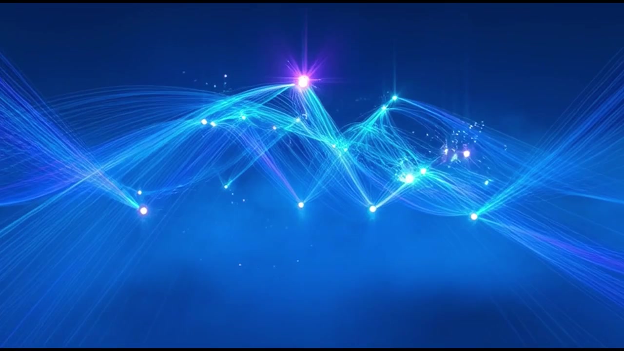 Abstract Digital Network Connection with Glowing Blue Light Lines