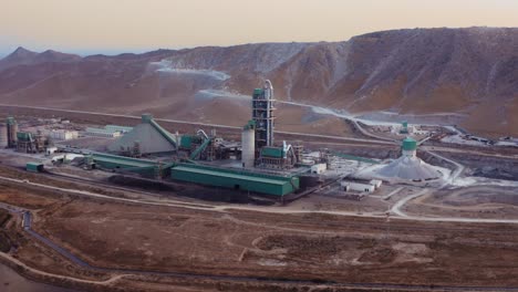 aerial view of cement factory. uzbekistan. 4k
