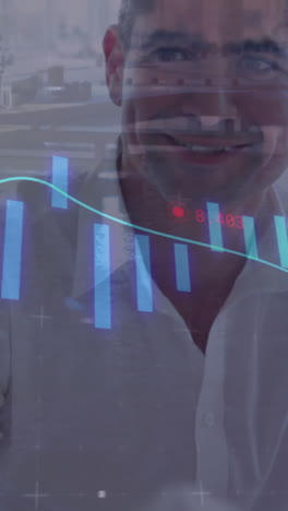 animación de la interfaz digital y el procesamiento de datos financieros sobre personas de negocios