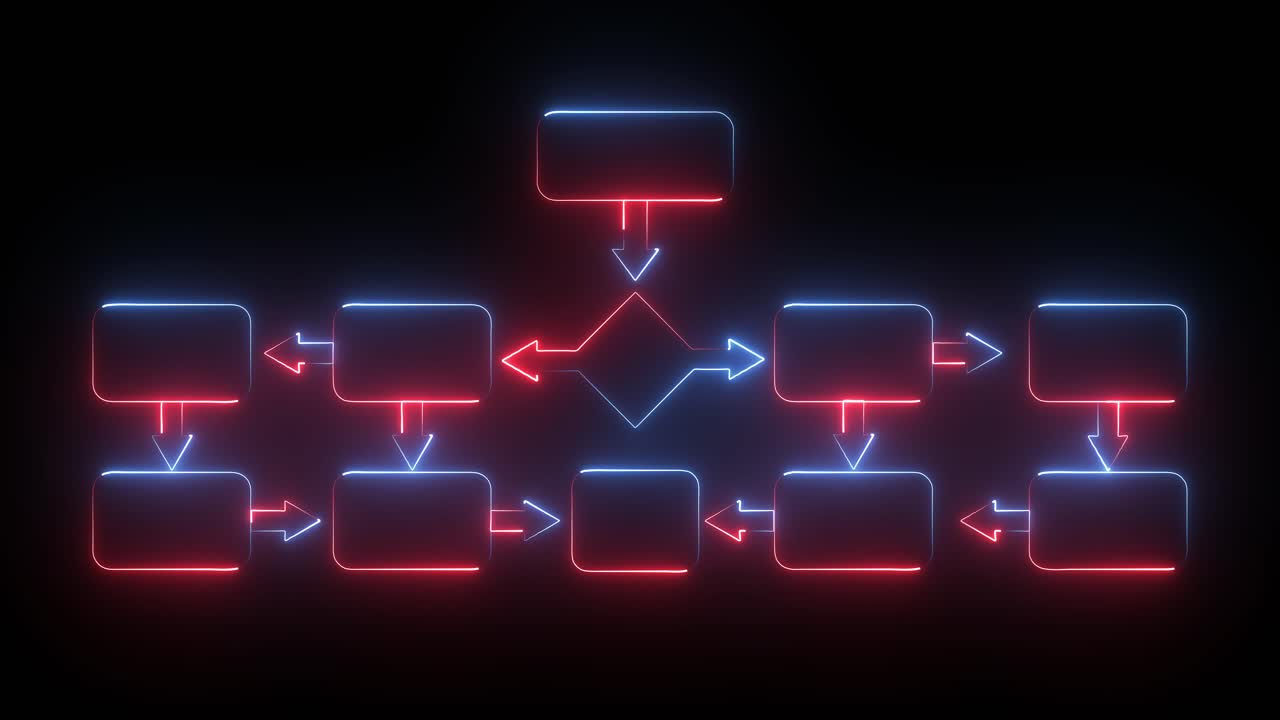 Neon Flowchart Diagram
