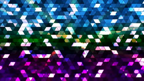 broadcast twinkling squared hi-tech triangles, multi color, abstract