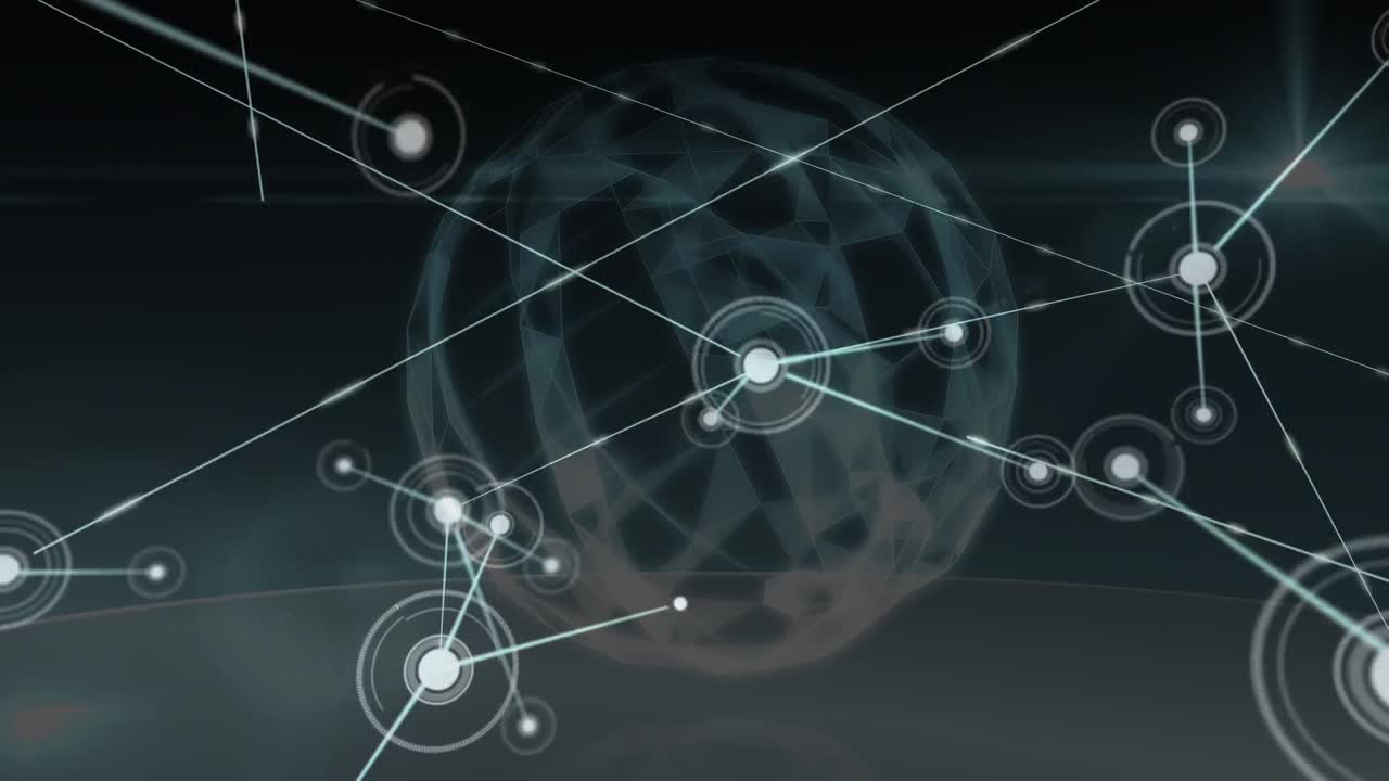 블랙 스페이스 위의 지구와 연결의 애니메이션