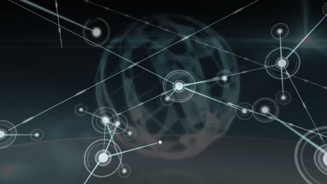 animation of globe and connections over black space