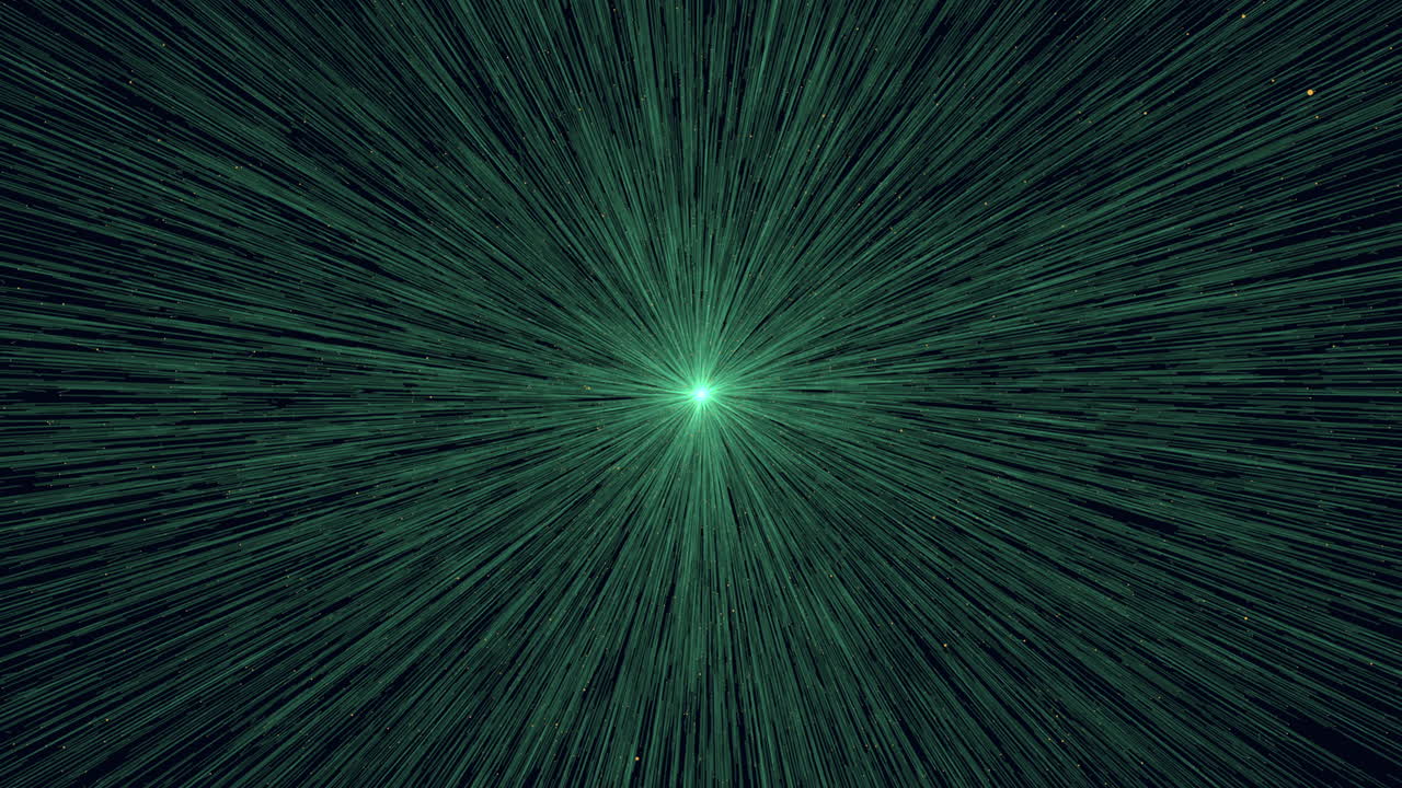 A vibrant green light emanating from the center conveys a sense of energy or power. The visual exudes a dynamic and impactful essence