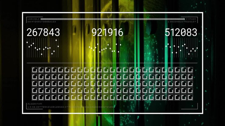 Animation der Datenverarbeitung über Serverraum