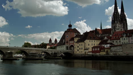 timelapse on danube river in germany