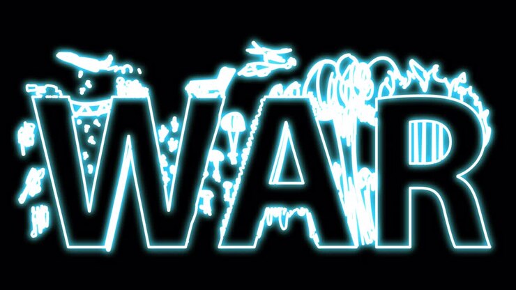 Insegna al neon di guerra