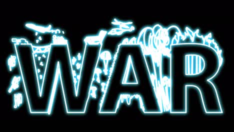 war neon sign