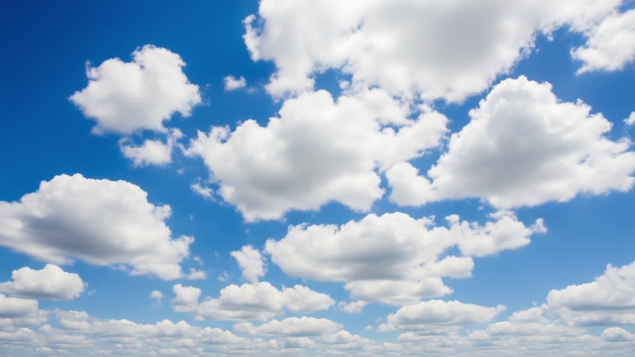 A Beautiful Horizon: Expansive Blue Sky Filled with Fluffy White Clouds, Capturing the Essence of a Serene Day in Nature and Its Tranquil Beauty