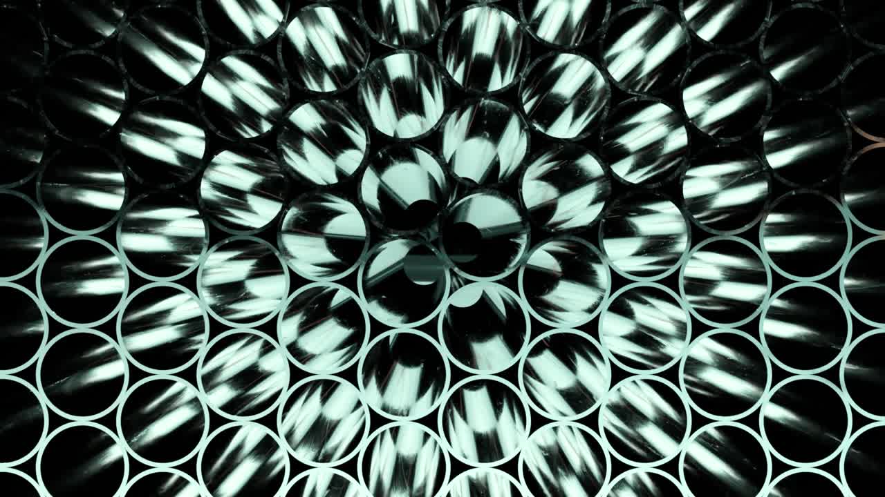 Abstract Pattern of Interlocking Metal Tubes