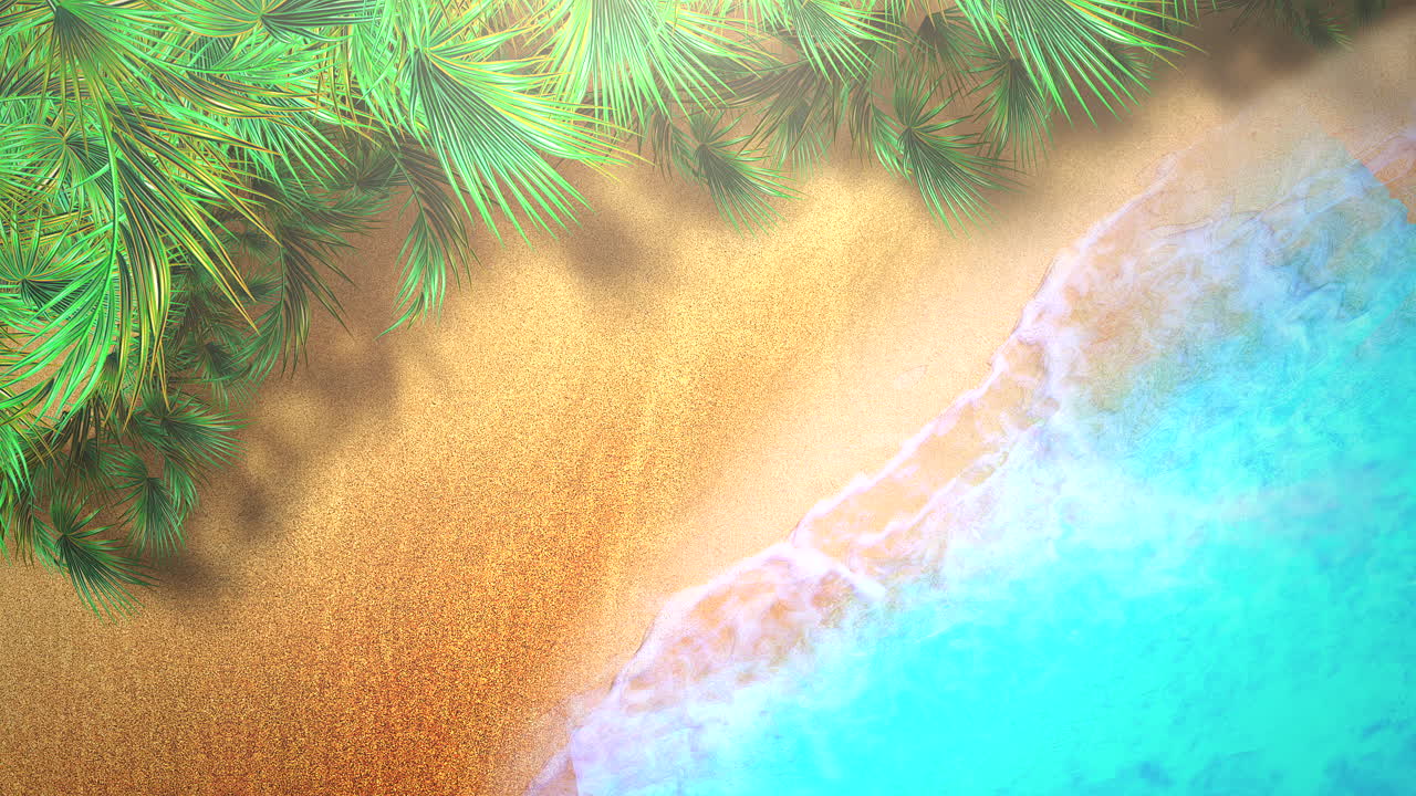 Closeup sandy beach with blue waves of ocean 6