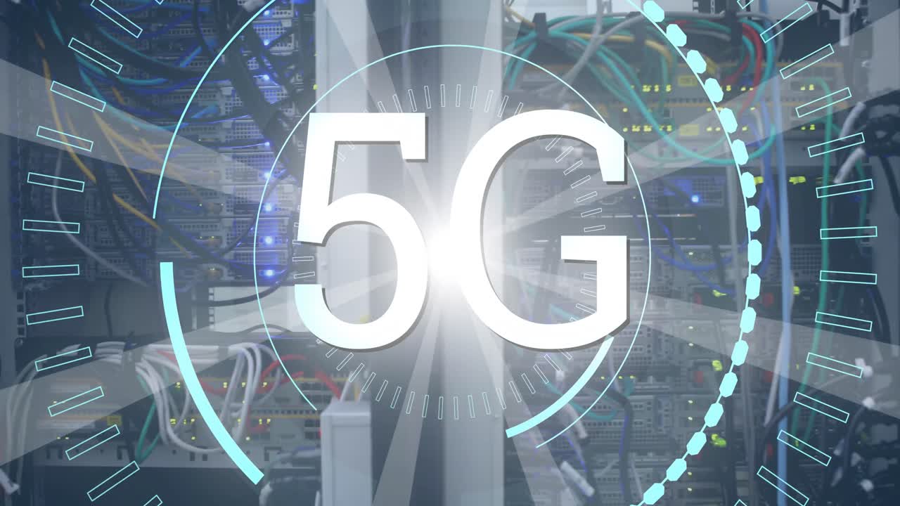 5g scritto nel mezzo di un cerchio futuristico 4k