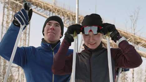 cross-country skiers enjoying the winter landscape