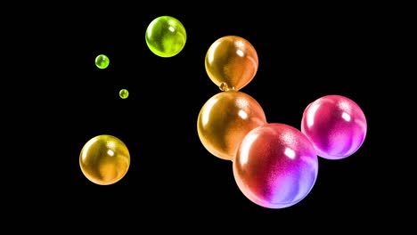 amasando el fondo abstracto de las metabolas como si las gotas de vidrio o las esferas llenas de chispas se fusionaran y se dispersaran moviéndose cíclicamente en 4k. animación sin costuras en bucle con burbujas brillantes