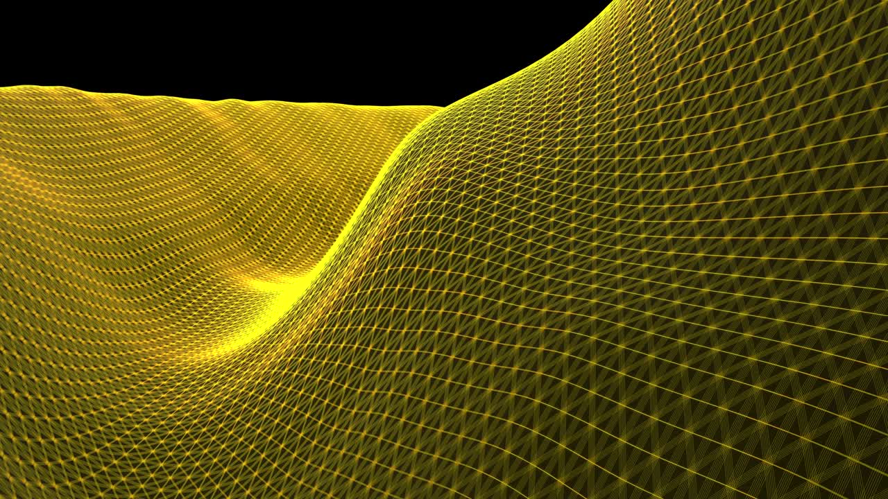 Abstract geometric background with moving digital landscape or waves.