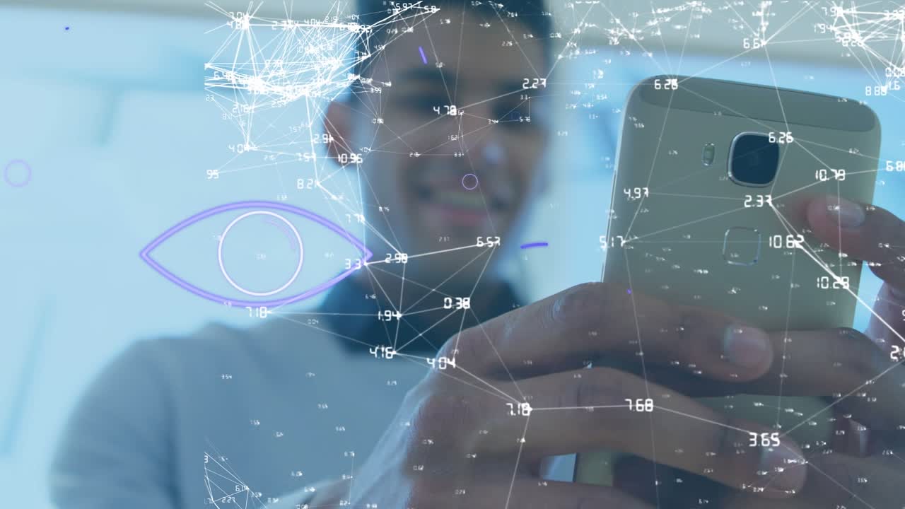 Animation of network of connections over children using laptop