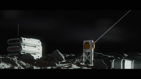 moon surface with a lunar base