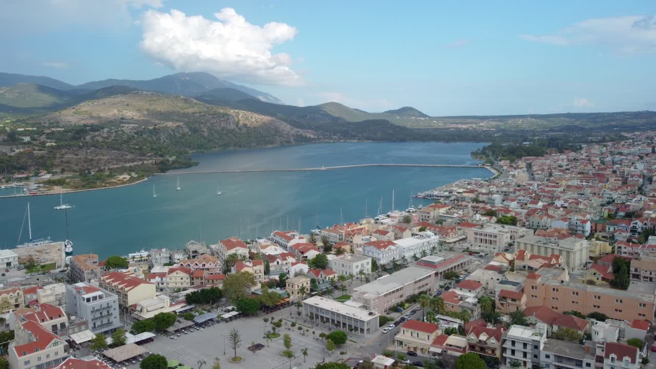 Panoramic aerial view of Argostoli city, Kephaloia, Ionian Islands, Greece