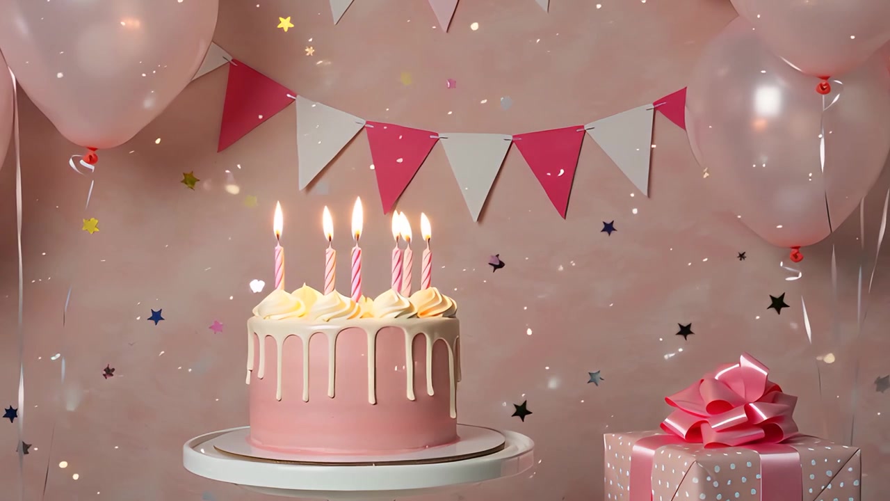 Sfondo di compleanno con palloncini 4K