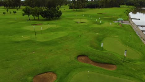 aerial view of a golf course