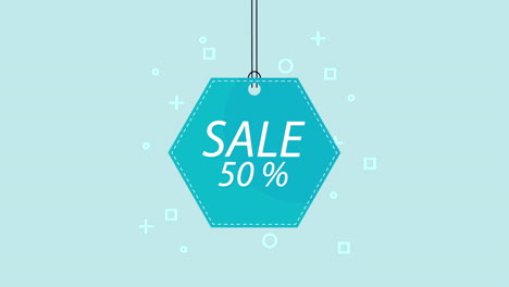 sale tag hanging commerce animation