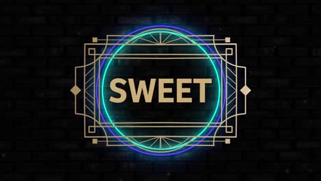 Animation-of-sweet-text-on-black-background