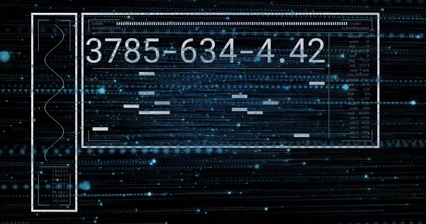 After one-second start, interface displaying numeric sequence, code shifting visualizing live data