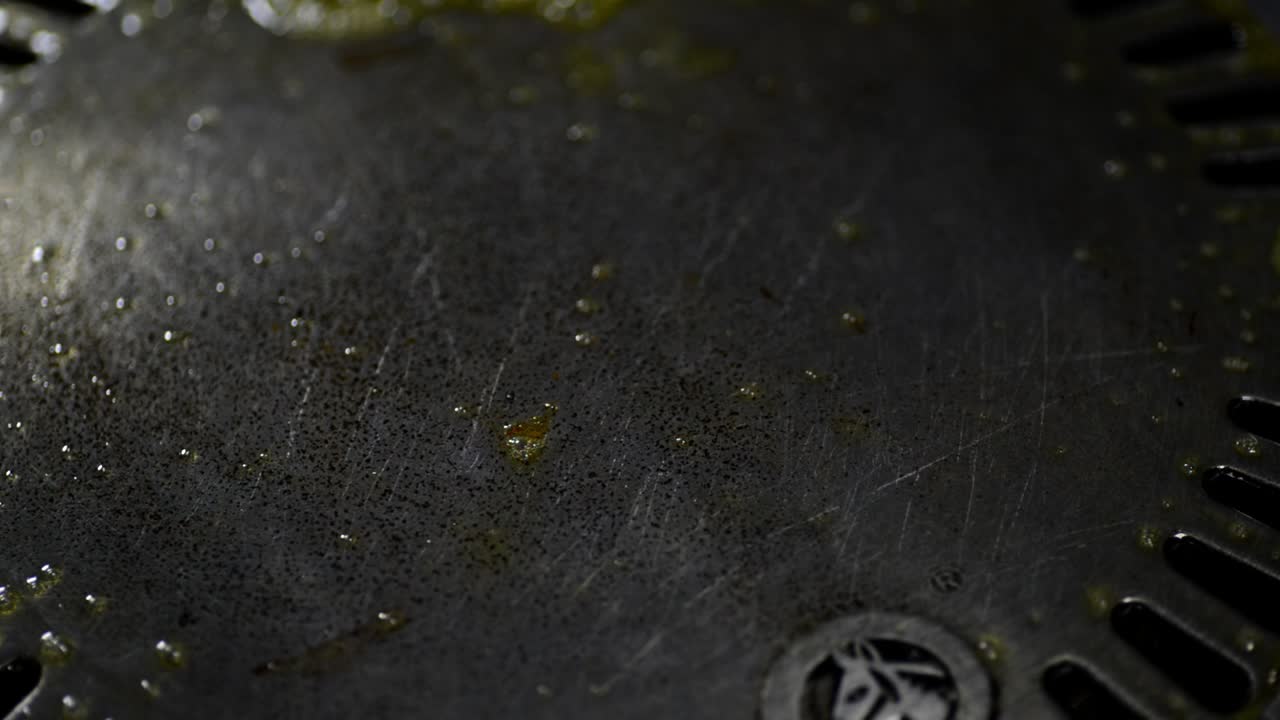 Hot Grilled Pan With Melting Butter.-closeup shot