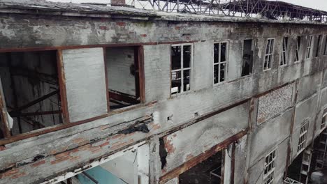 abandoned factory. old industrial building for demolition. aerial view