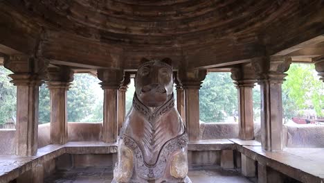 nandi shrine of vishwanath temple, western group of temples, khajuraho