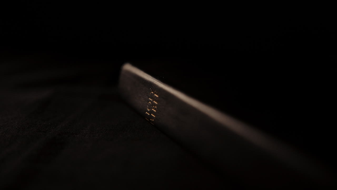 Close-up of a black leather book