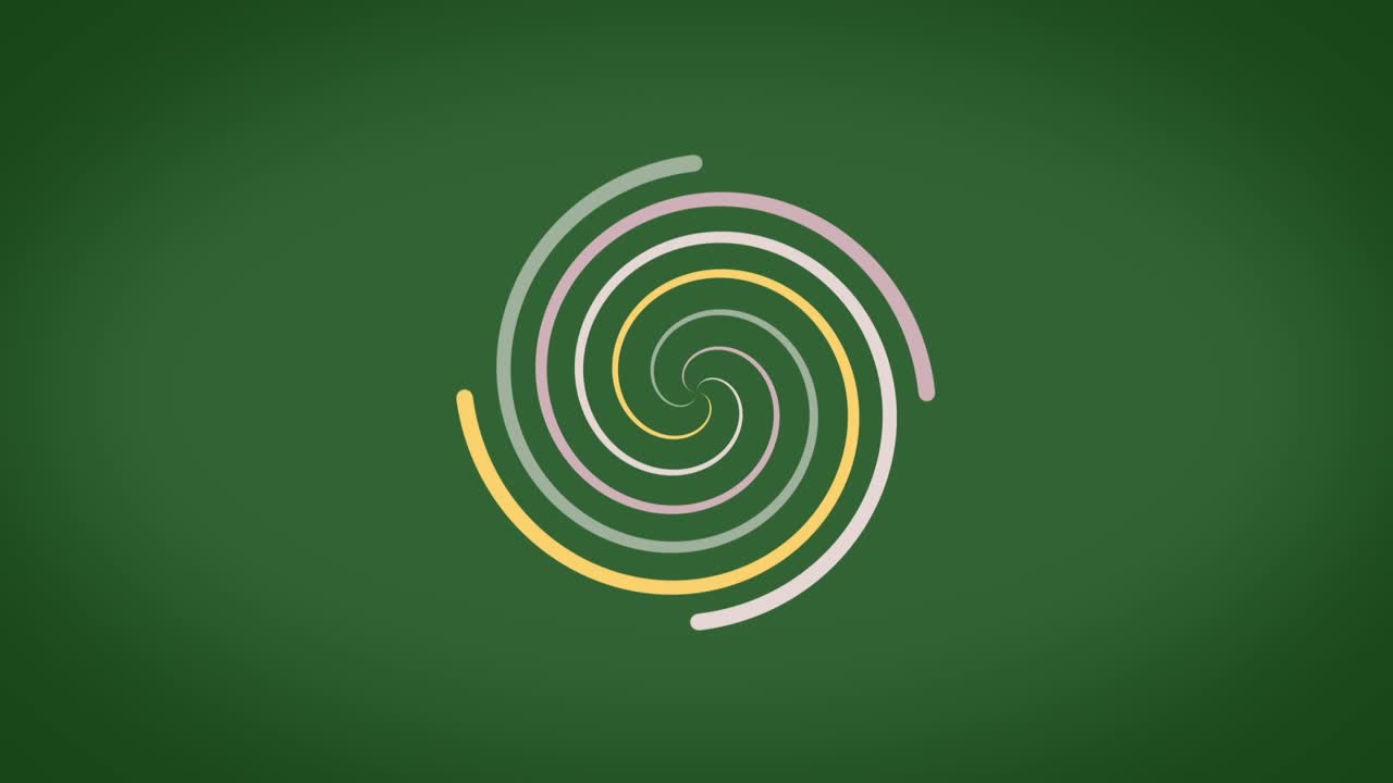 초록색 배경을 가진 추상적인 나선형 디자인