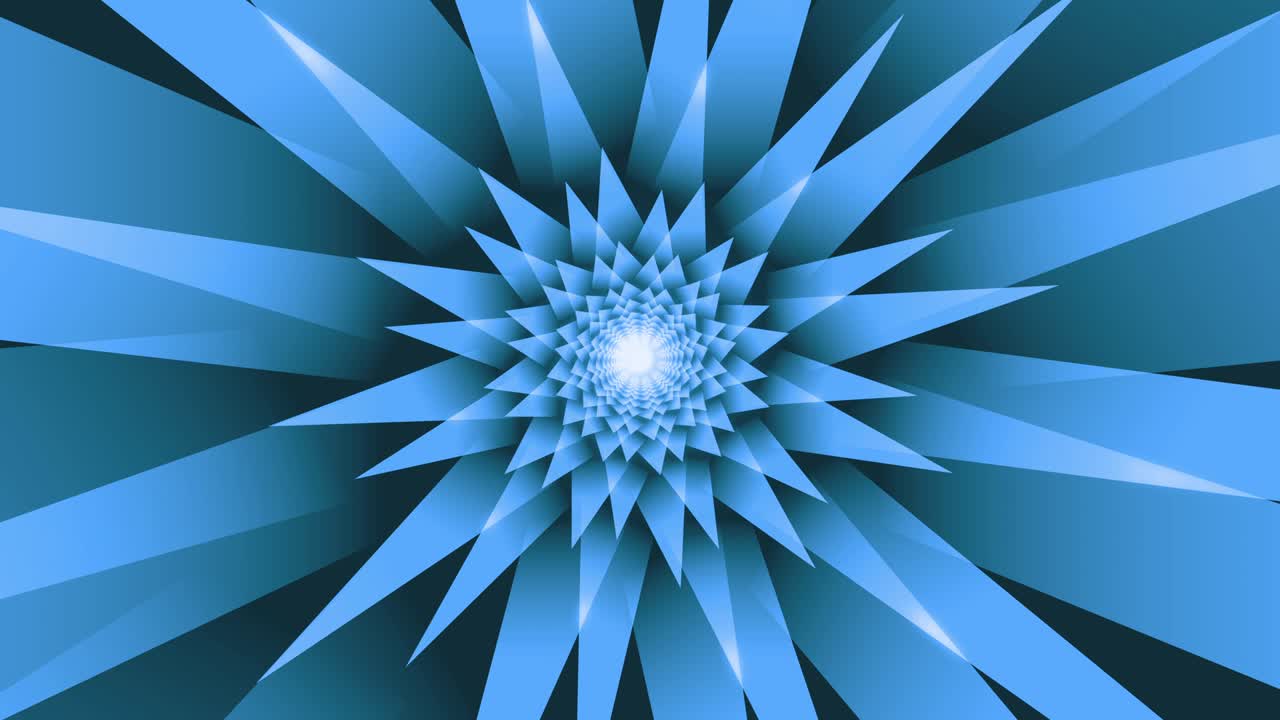 fondo azul abstracto con forma de flor y bordes afilados animados