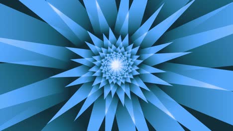 abstract blue background with form of flower and  animated sharp edges