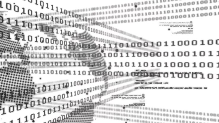 When dotted globe appearing, binary streams flowing and code snippets showing data channel growth