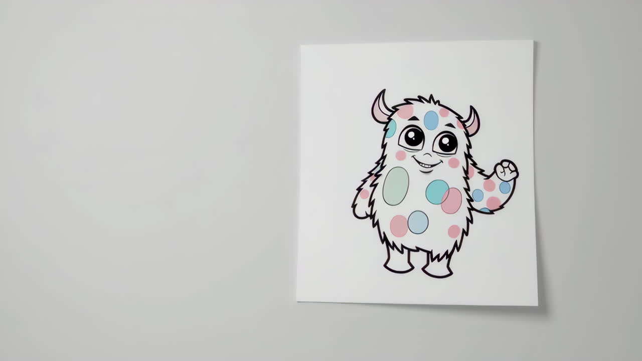 Dibujo de monstruo de caricatura adorable