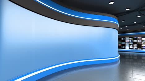 3d virtual news studio background loop